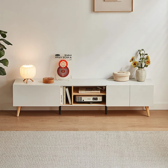 林氏木業簡約雙色1.8M收納電視櫃 OV1M-灰色 歷史價格詳細信息