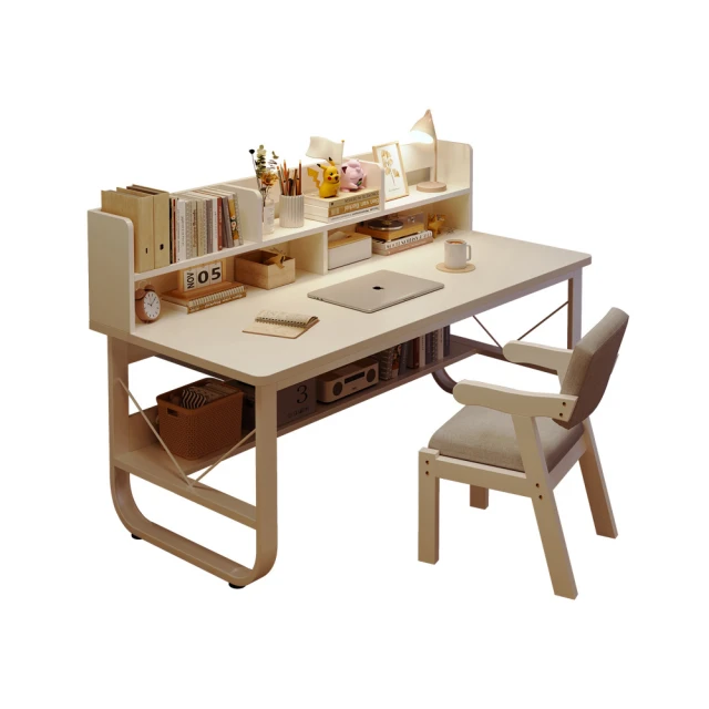 電腦桌帶書架 筆記本電腦桌 簡易辦公檯　板式書桌一體桌 歷史價格詳細信息