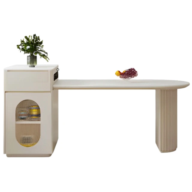 完美主義 簡瀾 法式岩板伸縮中島餐桌櫃120-150cm 歷史價格詳細信息