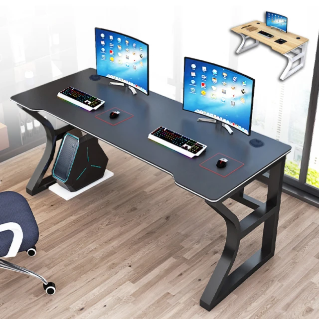 【慢慢家居】現代簡約鋼木弧形電競電腦桌-120CM 歷史價格詳細信息