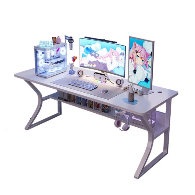 簡約大桌面電腦桌書架組 書桌 辦公桌 學習桌 工作桌 書架 120公分 140公分 大桌面 抽屜儲物櫃 歷史價格詳細信息