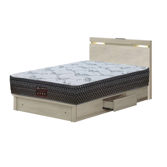 【文創集】暴風夜燈3.5尺單人三抽三件式床台組合(床片＋三抽底＋天絲乳膠獨立筒床墊) 歷史價格詳細信息