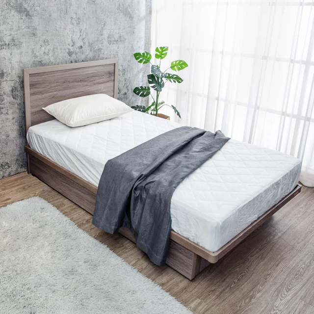 Boden-米恩3.5尺單人加厚收納型床頭片-附插座(古橡色-七色可選-不含床底及床墊) 歷史價格詳細信息