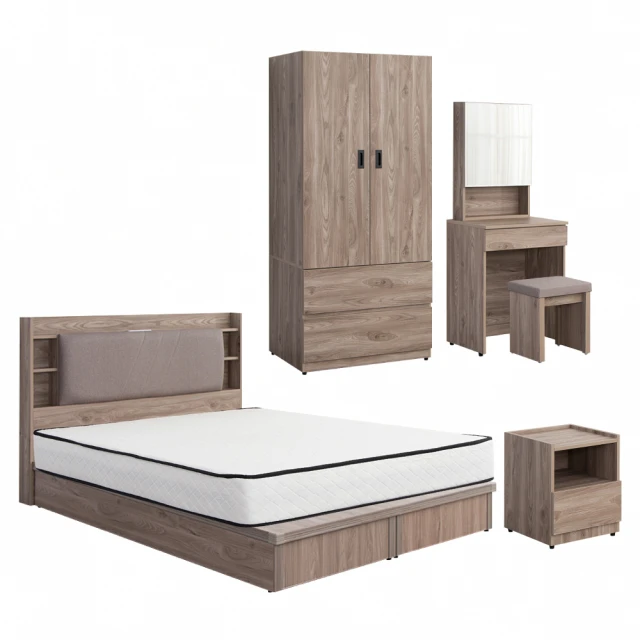 IDEA-MIT寢室傢俱暖色木作四件組(含床墊) 歷史價格詳細信息