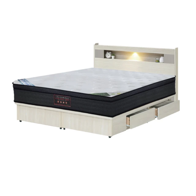 【文創集】艾萊多雙人加大6尺二抽三件式床台(床片＋二抽底＋石墨烯&涼感紗雙面睡感較軟獨立筒床墊) 歷史價格詳細信息