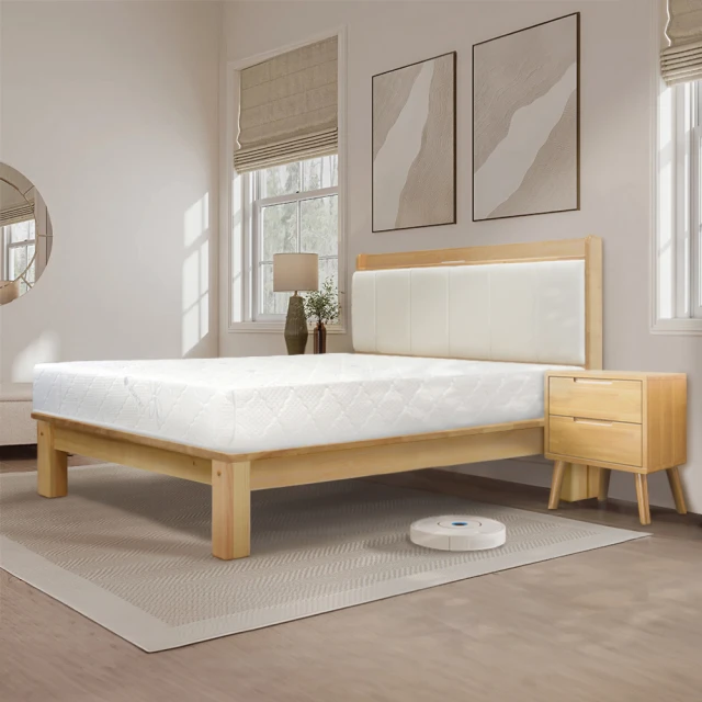 【IHouse】奶油韓風實木路易強化版 6尺床組 3件組(909B床頭+床底+天絲床墊) 歷史價格詳細信息