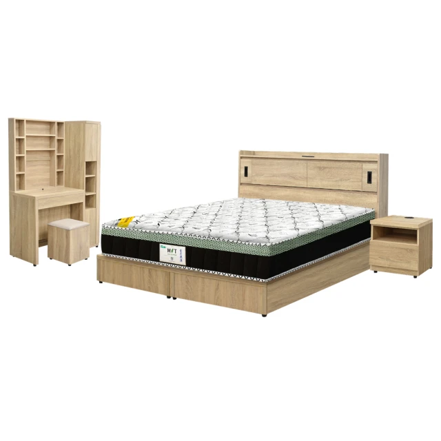 IHouse-品田 房間5件組(床頭箱+高腳床架+床墊+床頭櫃+斗櫃) 歷史價格詳細信息