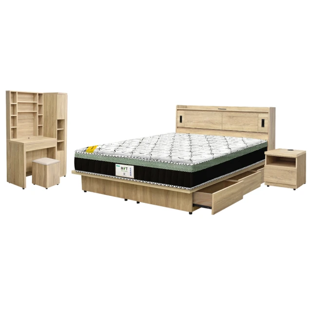 IHouse-品田 房間5件組(床頭箱+高腳床架+床墊+床頭櫃+斗櫃) 歷史價格詳細信息