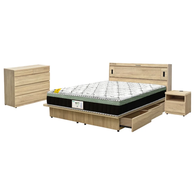 IHouse-品田 房間5件組(床頭箱+高腳床架+床墊+床頭櫃+斗櫃) 歷史價格詳細信息