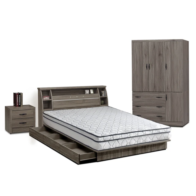 【A FACTORY 傢俱工場】簡約風 插座房間三件組 單人3尺(床頭+六分床底+床墊) 歷史價格詳細信息