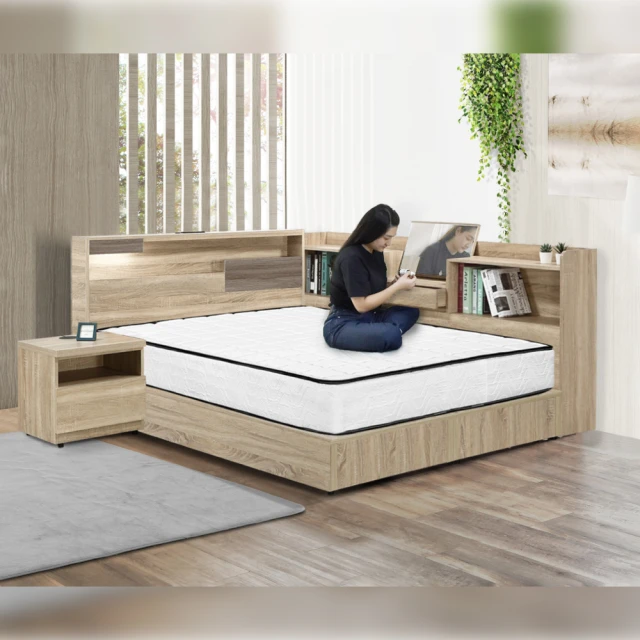 IHouse-日系夢幻100 房間5件組(床片+收納抽屜底+獨立筒床墊+收納床邊櫃+床頭櫃)-雙人5尺 歷史價格詳細信息