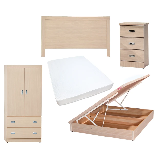 【顛覆設計】房間六件組 皮面床頭片+後掀床+獨立筒+衣櫥+鏡台+椅(單大3.5尺) 歷史價格詳細信息