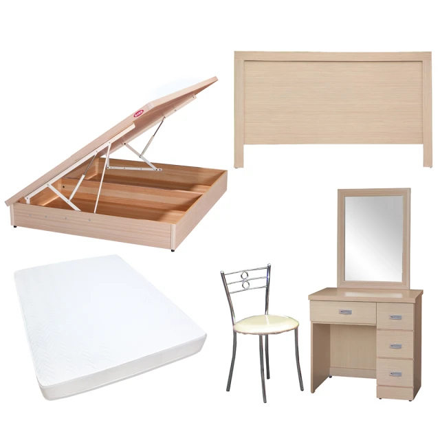 【顛覆設計】房間五件組 床頭箱+後掀床+獨立筒+床頭櫃+衣櫥(雙人5尺) 歷史價格詳細信息