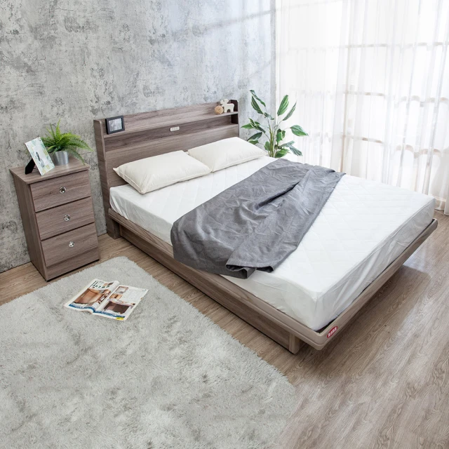 Boden-米恩5尺雙人加厚六分木心板床底/床架(古橡色-八色可選-不含床墊) 歷史價格詳細信息