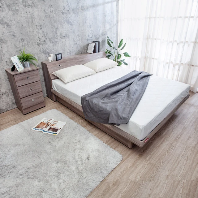 Boden-米恩5尺雙人加厚六分木心板床底/床架(古橡色-八色可選-不含床墊) 歷史價格詳細信息