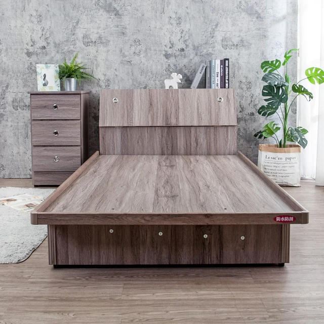 Boden-米恩3.5尺單人側掀床房間組-3件組-床頭箱+側掀床底+A1舒柔緹花床墊(古橡色-七色可選) 歷史價格詳細信息