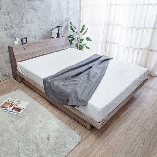 Boden-米恩5尺雙人加厚六分木心板床底/床架(古橡色-八色可選-不含床墊) 歷史價格詳細信息