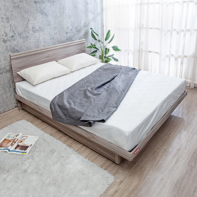 Boden-米恩5尺雙人加厚六分木心板床底/床架(古橡色-八色可選-不含床墊) 歷史價格詳細信息