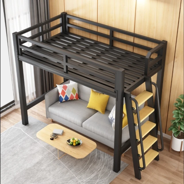 【鐵床架】小戶型閣樓床  鐵藝雙人高架床宿舍單身公寓床  雙層上下鋪鐵架床  露天市集  全台最大的網路購物市集 歷史價格詳細信息