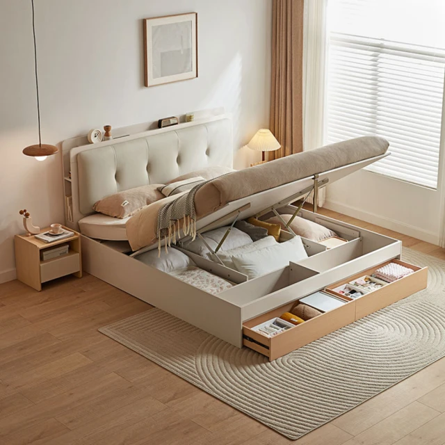 林氏木業簡約雙色雙人150x200床架 OV3A-原木色 歷史價格詳細信息