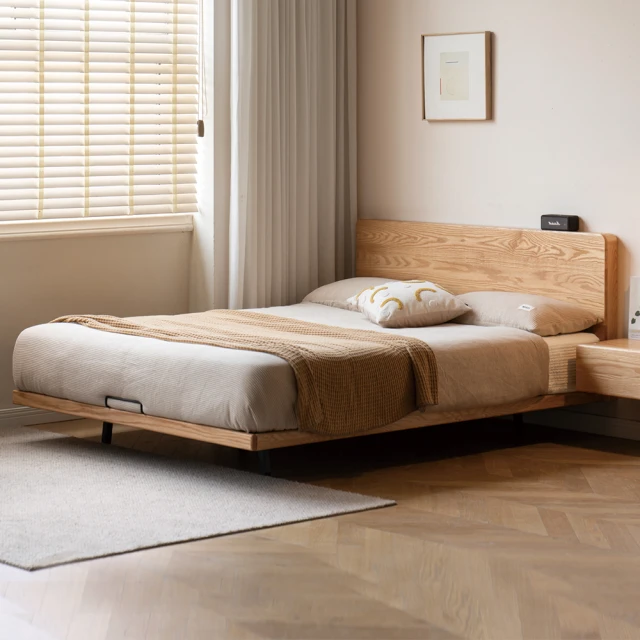 【hoi! 好好生活】預購★源氏木語浮島橡木雙人150x190懸浮床架無燈款 Y00B99 歷史價格詳細信息