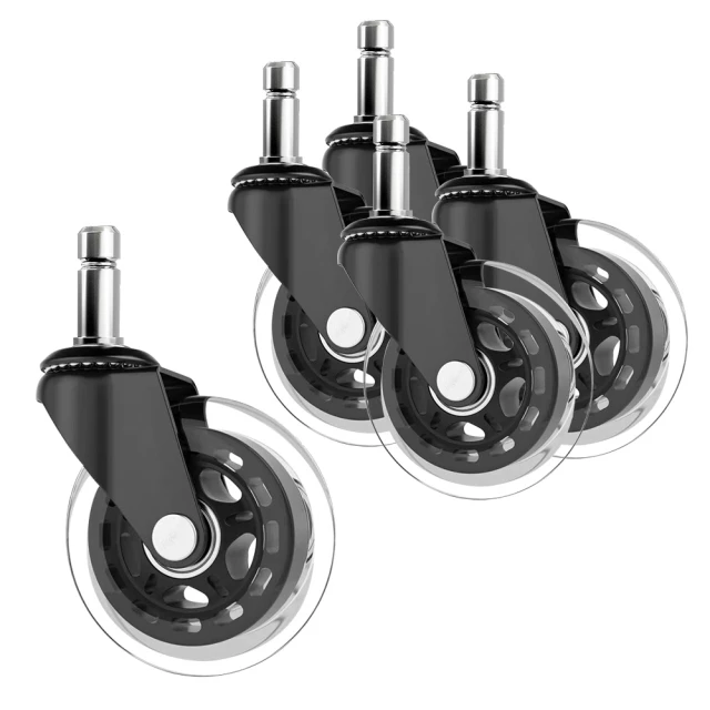 【G+ 居家】辦公椅2吋萬向PU輪5入組-炫風水晶黑-有飾蓋(電腦椅輪/靜音輪/滾動輪/椅腳輪) 歷史價格詳細信息