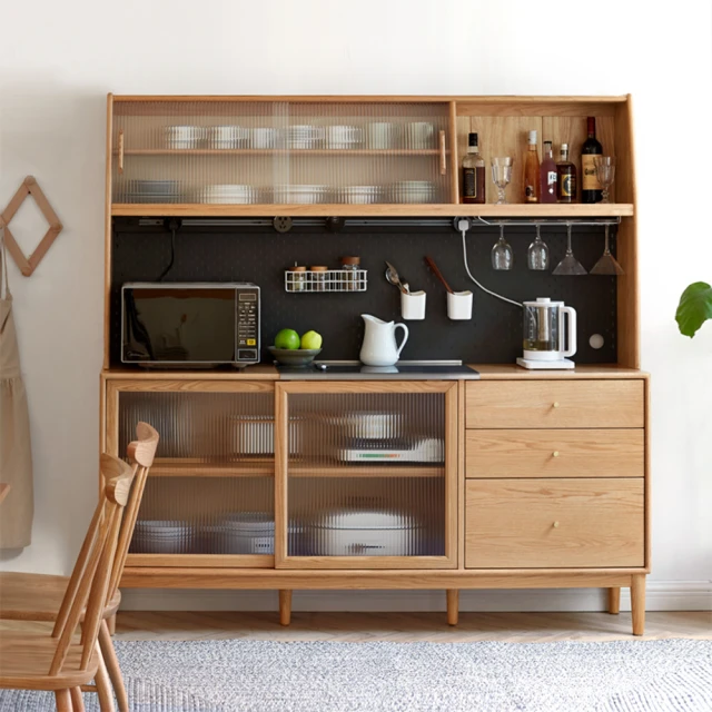 源氏木語布拉格橡木原木色洞洞板收納岩板餐櫃1.5M Y84Q12 歷史價格詳細信息