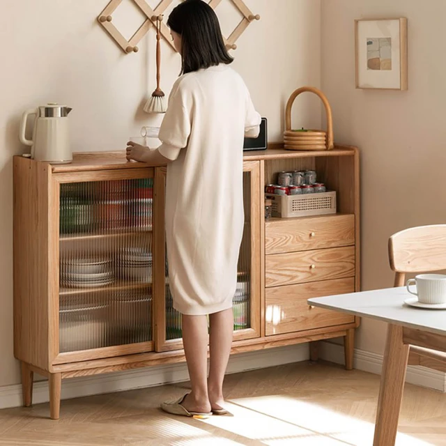 源氏木語橡木原木色玻璃滑門2M四格電視櫃 Y162N01 歷史價格詳細信息