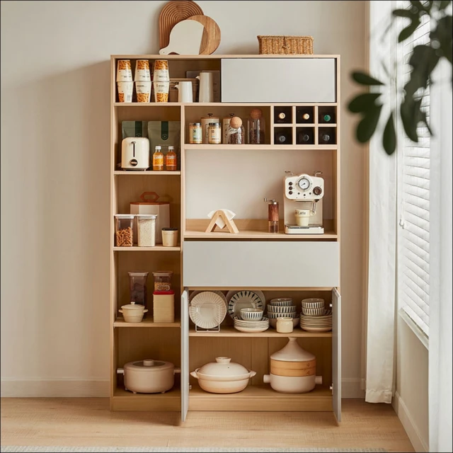 林氏木業簡約雙色多功能1.15M高餐邊櫃 OV1T-原木色 歷史價格詳細信息