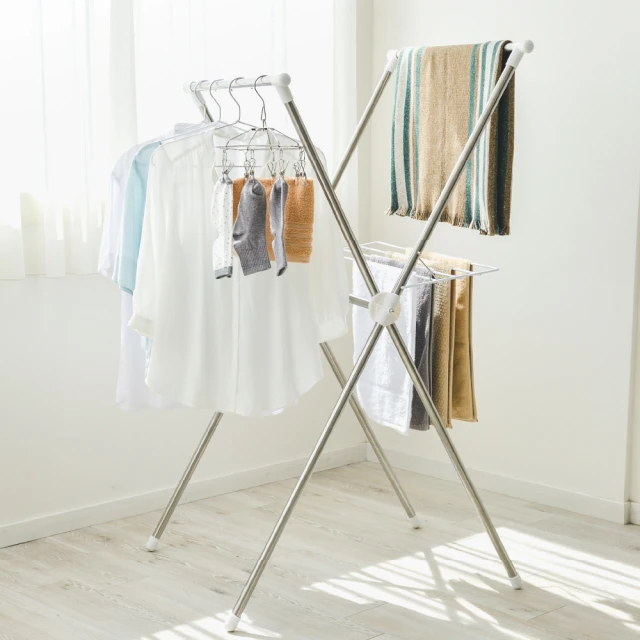 【巧巧】不鏽鋼方形防風折疊曬衣架-30夾 歷史價格詳細信息