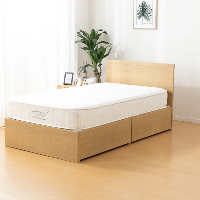 【NITORI 宜得利家居】◎雙人加大床座 床架 N-ZIO-C BOX LBR TW 附充電孔 附小夜燈(床座 床架) 歷史價格詳細信息