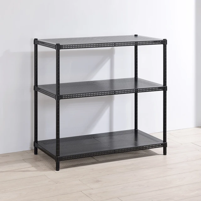 【AAA】耐重沖孔式兩層烤漆置物架 60x45x60cm - 尊爵黑 歷史價格詳細信息