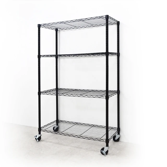 【yo-life】鐵力士四層置物架-銀黑任選-贈三英吋工業輪(91x46x180cm) 歷史價格詳細信息