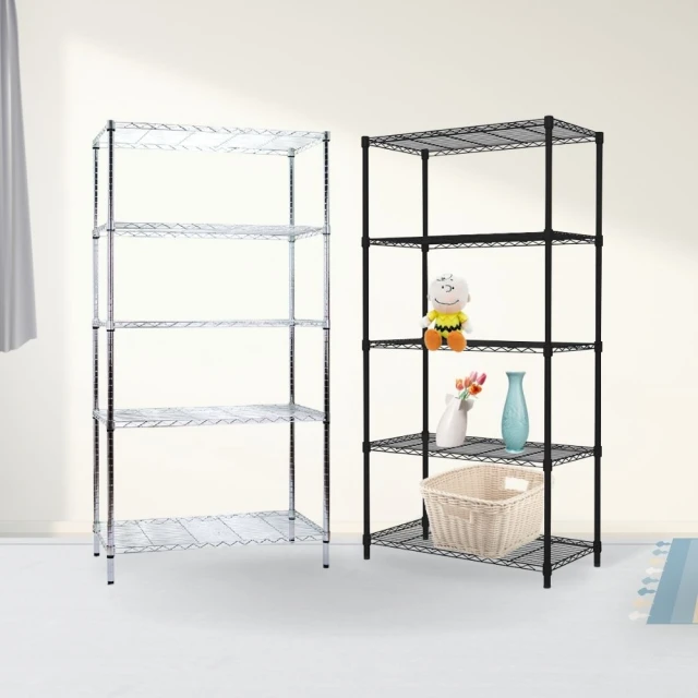 鐵架MIT輕型五層置物架90x35x210cm-雙色(鐵架/收納架/層架/置物架/電鍍鉻架/波浪架/貨架) 歷史價格詳細信息