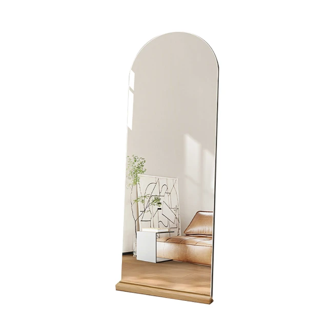 落地全身鏡鋁合金圓角落地鏡家用穿衣鏡服裝店隱藏支架壁掛試衣鏡 歷史價格詳細信息