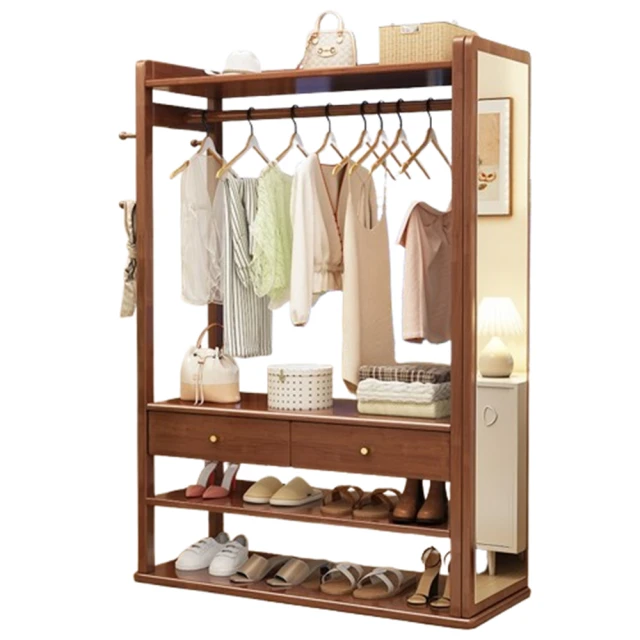 移動全身鏡實木落地家用臥室旋轉穿衣鏡洞洞板收納衣帽架鏡子一體 歷史價格詳細信息