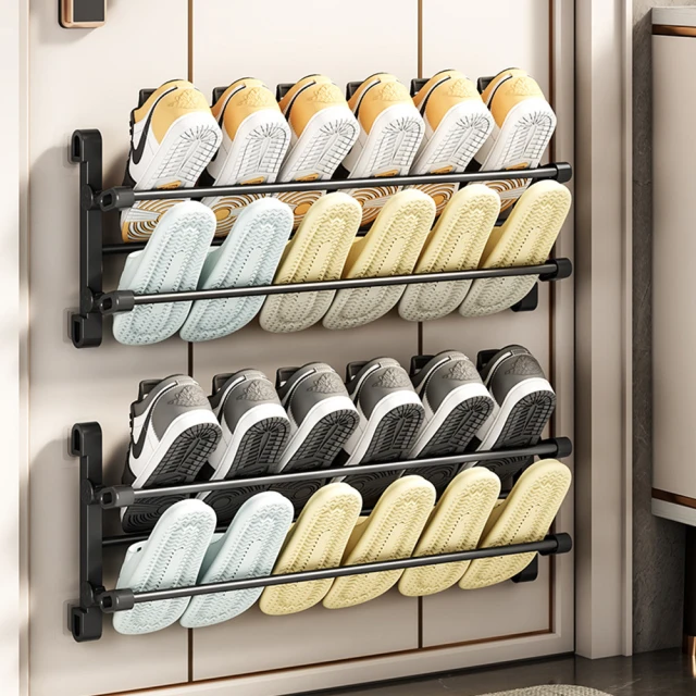 浴室拖鞋架 壁掛式免打孔免釘無痕壁掛 衛生間拖鞋鞋架 掛式宿舍收納 可愛表情收納鞋盒鞋架 歷史價格詳細信息