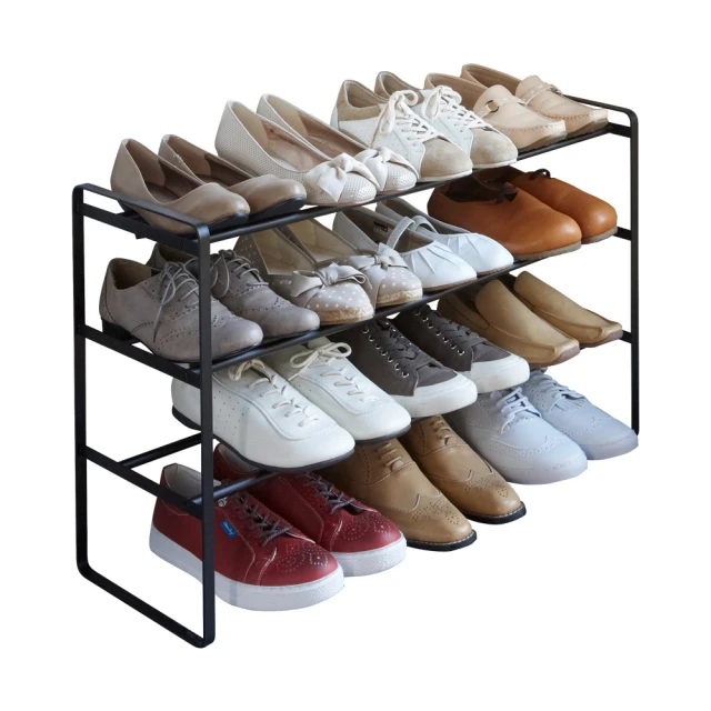 【YAMAZAKI】frame都會簡約伸縮式鞋架-黑(鞋架/鞋櫃/鞋子收納/脫鞋架/層架) 歷史價格詳細信息