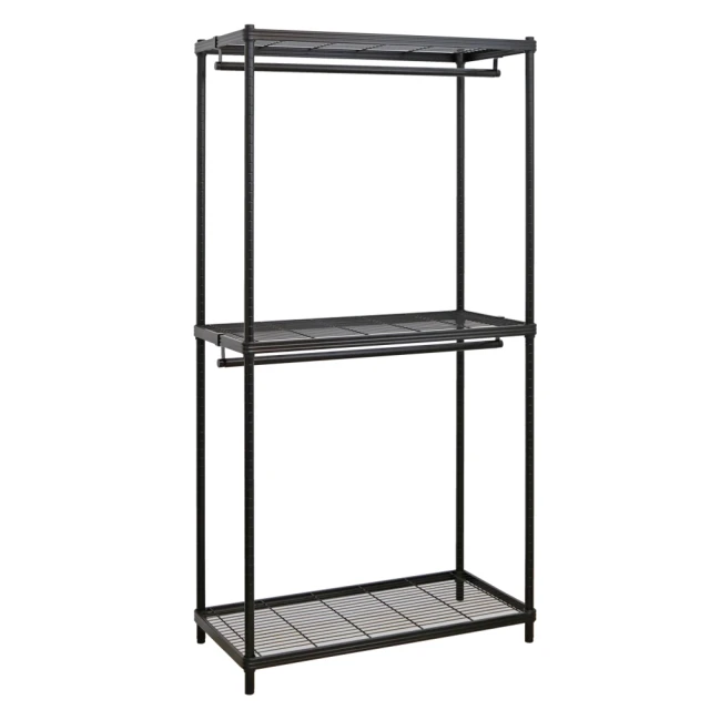 【居家cheaper】45X90X208CM三層雙桿菱形網吊衣架組 衣櫥組 收納架 鐵架 歷史價格詳細信息