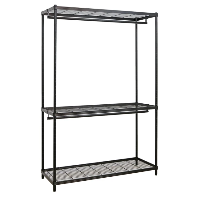 【居家cheaper】45X120X178CM三層雙桿菱形網吊衣架組 衣櫥組 收納架 鐵架 歷史價格詳細信息