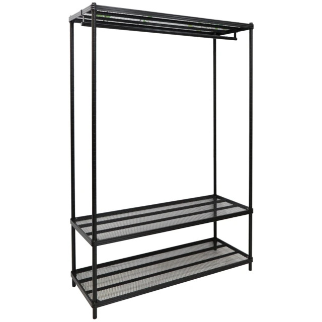 【居家cheaper】45X120X178CM三層雙桿菱形網吊衣架組 衣櫥組 收納架 鐵架 歷史價格詳細信息