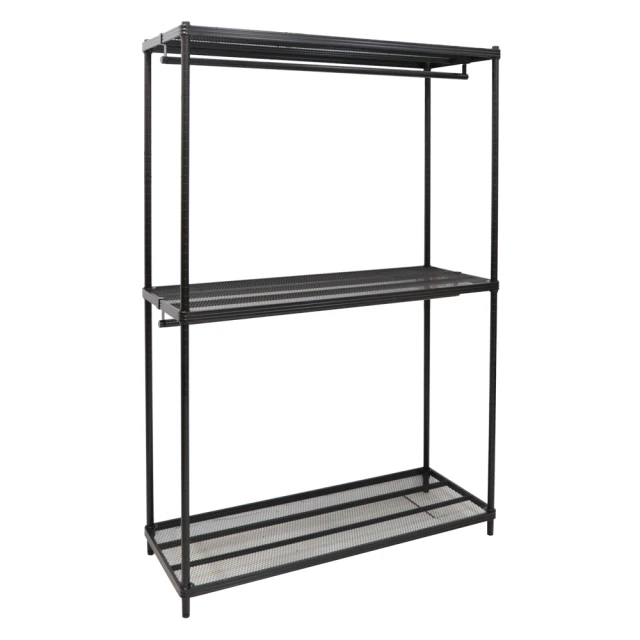 【居家cheaper】45X120X208CM三層雙桿菱形網吊衣架組 衣櫥組 收納架 鐵架 歷史價格詳細信息