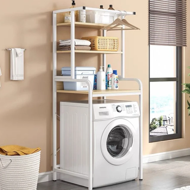 【MINE家居】電器架 廚房多層收納架 黃杉木+白架-寬80公分(電器架  廚房架 多層收納架) 歷史價格詳細信息