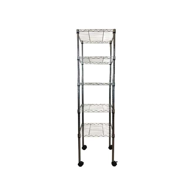 【A+Courbe】鐵力士鍍鉻移動式萬用收納五層架45x60x125cm(鐵架 收納架 置物架 電器架 床邊櫃 鞋架) 歷史價格詳細信息