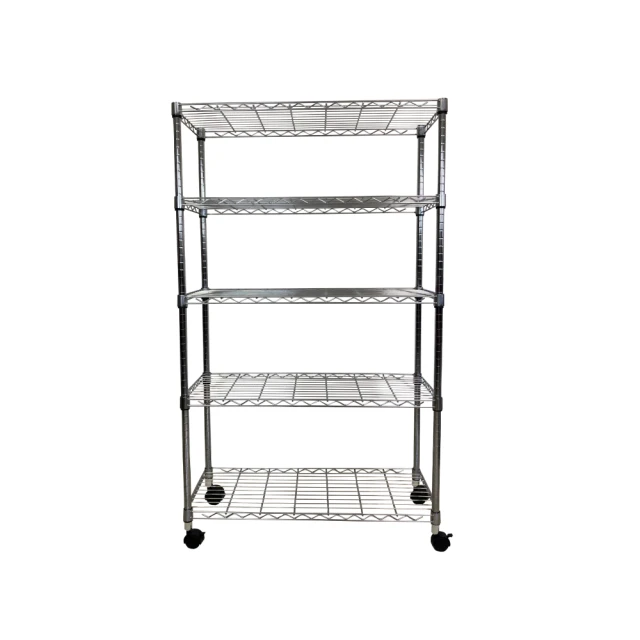 【A+Courbe】鐵力士鍍鉻移動式萬用收納五層架45x60x125cm(鐵架 收納架 置物架 電器架 床邊櫃 鞋架) 歷史價格詳細信息
