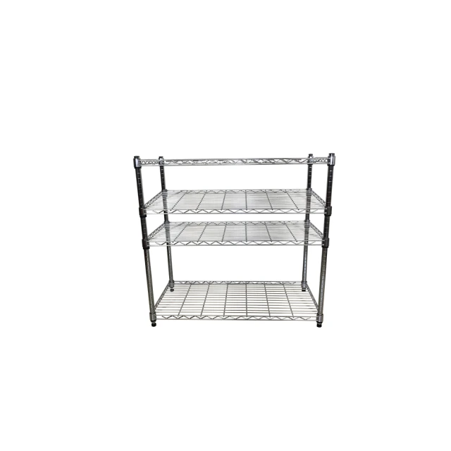 【A+Courbe】鐵力士鍍鉻萬用收納三層架45x45x60cm(鐵架 收納架 置物架 電器架 床邊櫃 鞋架) 歷史價格詳細信息