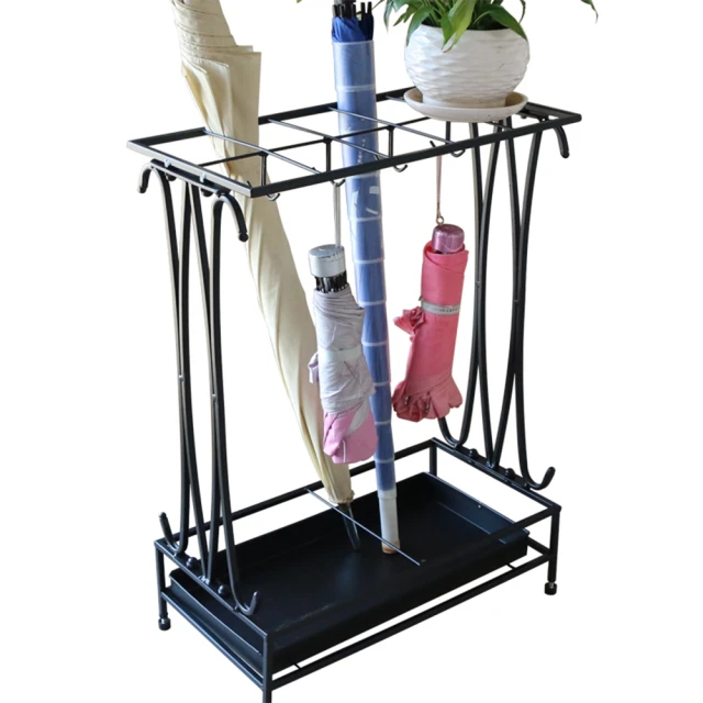 【悠雪】家用門口大堂掛傘收納置物15孔16鉤鐵藝雨傘架（收納架/置物架/收納桶/放傘架） 歷史價格詳細信息