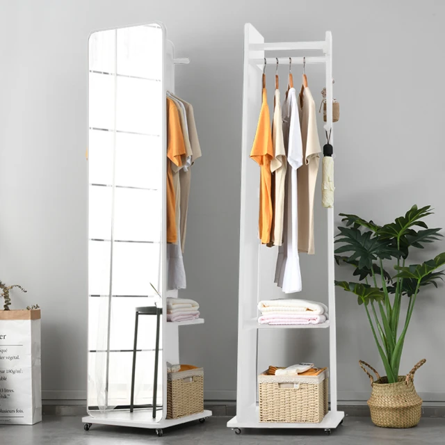 實木衣帽架穿衣鏡一體臥室衣物置物架家用落地掛衣架房間掛衣服架 歷史價格詳細信息