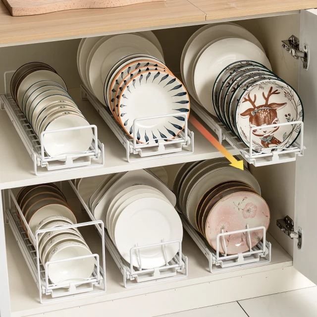 【慢慢家居】加大款-廚房可抽拉碗盤瀝水架下水槽收納架 (2入) 歷史價格詳細信息