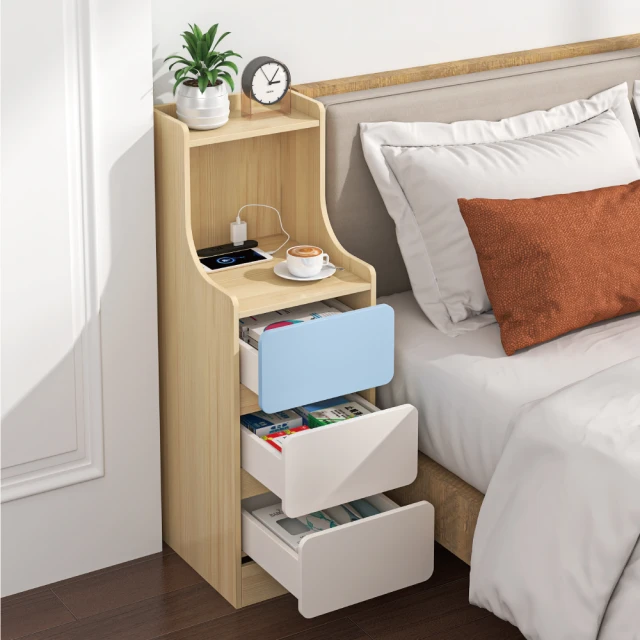 【慢慢家居】雙抽屜簡約收納床頭櫃 歷史價格詳細信息